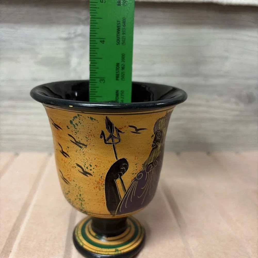 Pythagorean Cup Greek Ceramic Pottery Cup of Justice Greek Roman God Zeus (D7)